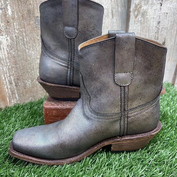 COFI Leathers Silver Oil Slick Spill Short Cowboy Boots Women's 7 - Picture 10 of 11